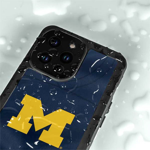 University of Michigan Blue Jersey iPhone 15 Pro Waterproof Case